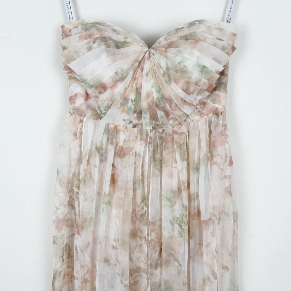 Jenny Yoo Collection Watercolor Nyla Floral Strapless Dress Maxi Bridesmaid - Picture 5 of 14